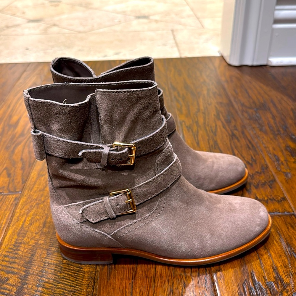 Kate Spade camel color suede boots, size 8m